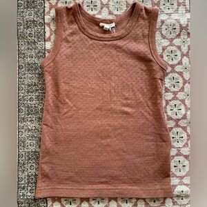 Siskin Merino Wool/Silk Pointelle Vest Rosewood 4-5T